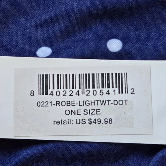 NWT Simply Southern Navy Polka Dot Robe Kimono--One Size - Picture 7 of 10